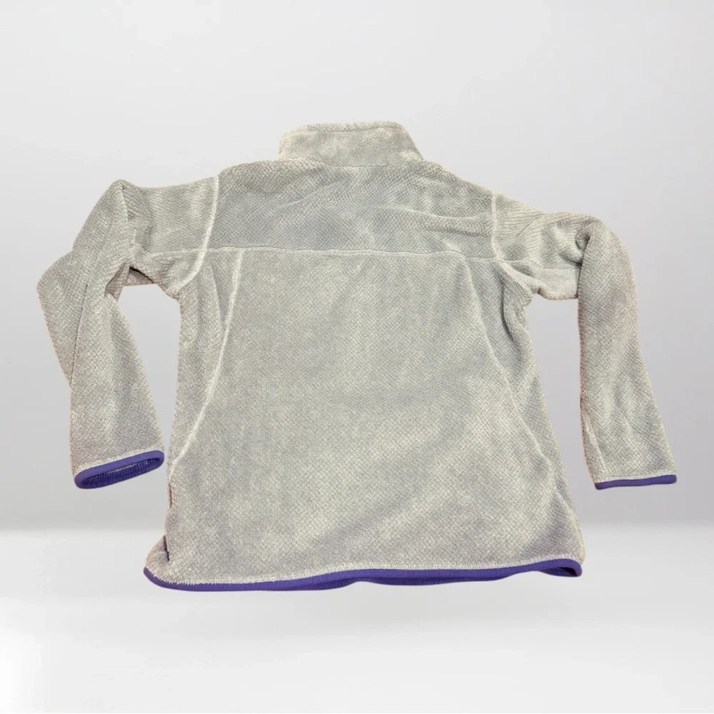 Patagonia Gray and Purple Fleece Pullover